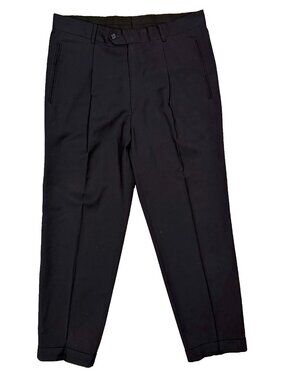 Hugo Boss Dress Pants Pleated Wool Trousers Black "Einstein" 32x30